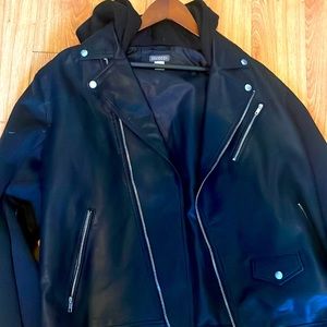 Leather Jacket/ hoodie